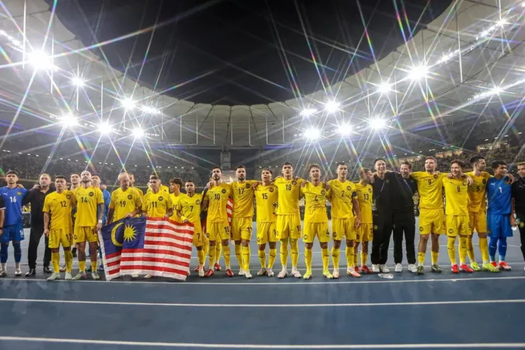 7 ngoại binh nhập tịch Malaysia thi đấu trong trận thắng đội tuyển Việt Nam 4-0 tại vòng loại Asian Cup 2027. Ảnh: NTSP