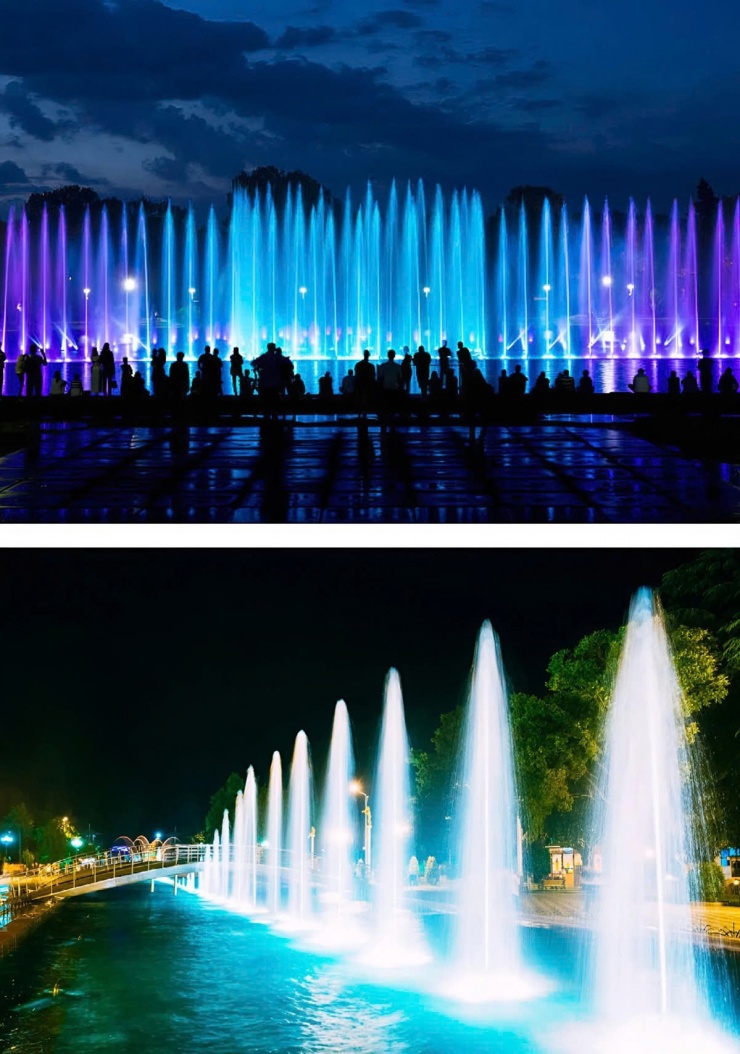 Không gian đầu sông với chiều rộng khoảng 10 m, có thể được bố trí chương trình nhạc nước mang tính chào đón. Những hiệu ứng nước có thể sử dụng chủ yếu là phun thẳng, hoặc kết hợp hướng phun đường cong, gợi hình ảnh rồng thời Lý.