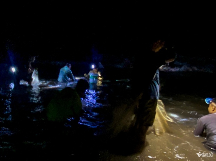 Một số người mang theo lưới kéo để thu được nhiều hơn 