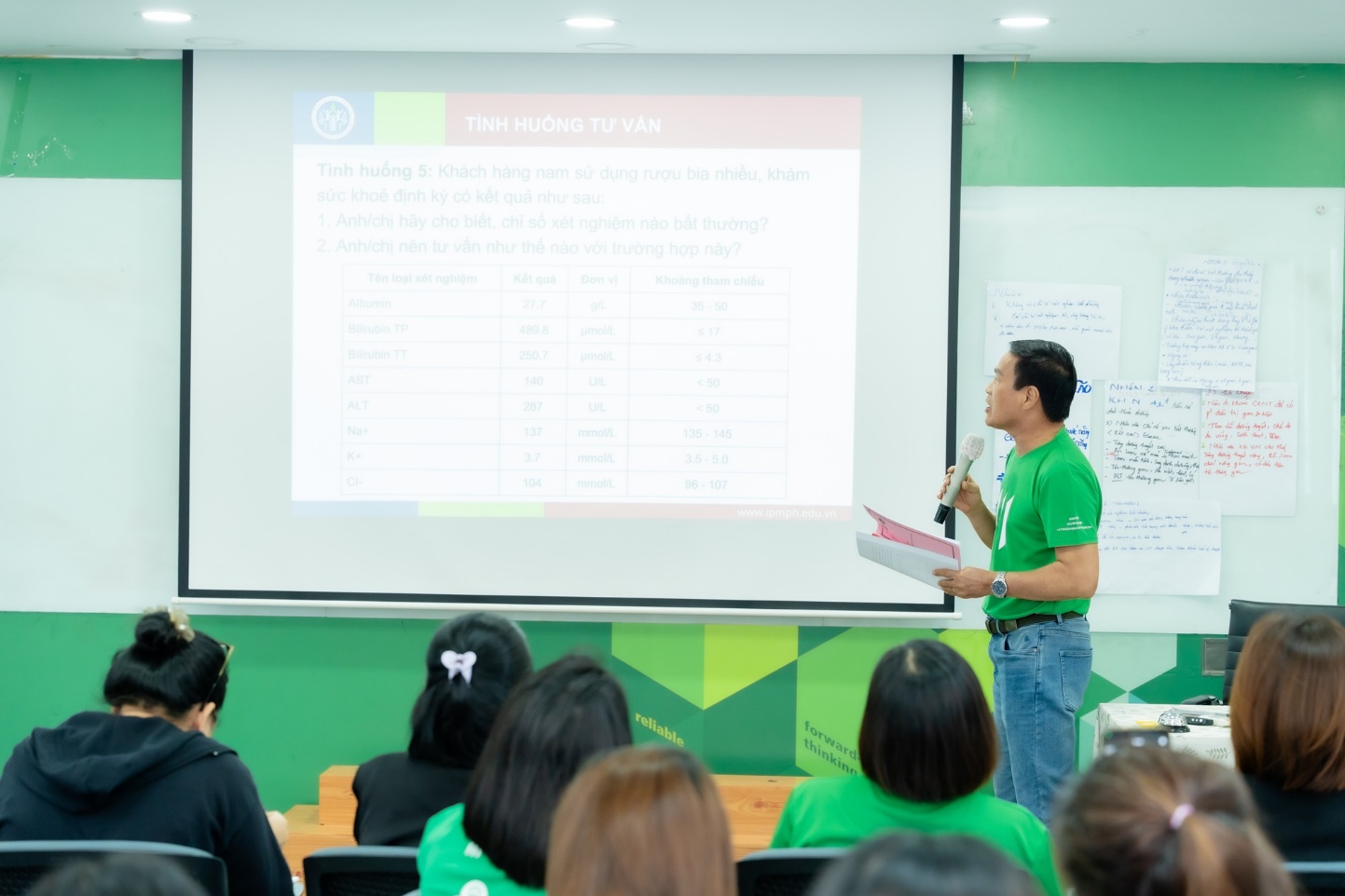 Các hoạt động thực hành nhóm và thảo luận tình huống diễn ra sôi nổi. Ảnh Huệ Ngọc