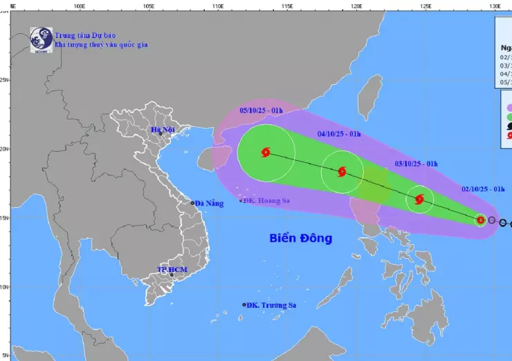 Vị trí, đường đi của áp thấp nhiệt đới sẽ mạnh lên thành bão. Ảnh: nchmf.gov.vn