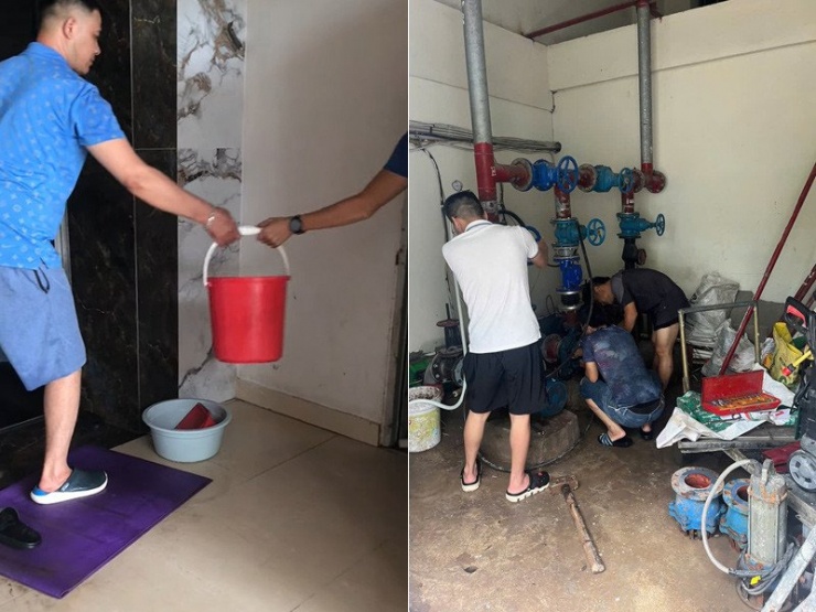 Cư dân chung tay khắc phục tình hình sau trận ngập&nbsp;