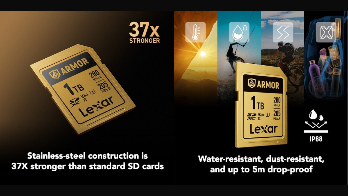 Thẻ nhớ 1TB Lexar ARMOR sở hữu lớp vỏ thép không gỉ bền hơn 37 lần