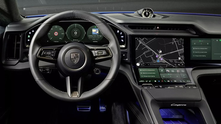 Nội thất Porsche Cayenne Electric đậm chất “tương lai” với màn hình cong siêu lớn - 4