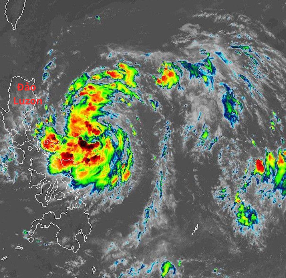 Ảnh vệ tinh bão Paolo (tên quốc tế là Matmo) lúc 9 giờ sáng (giờ địa phương) ngày 2/10. Ảnh: Philstar.