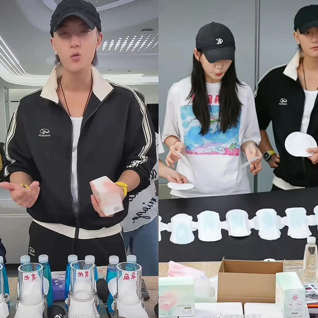 Hoàng Tử Thao livestream bán băng vệ sinh với giá 1 xu, còn tự mình kiểm nghiệm độ an toàn và chất lượng.