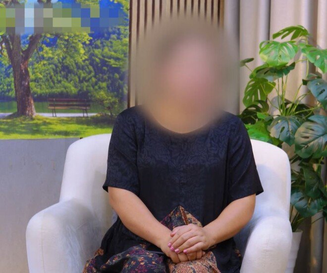 Cô A chia sẻ câu chuyện của mình.