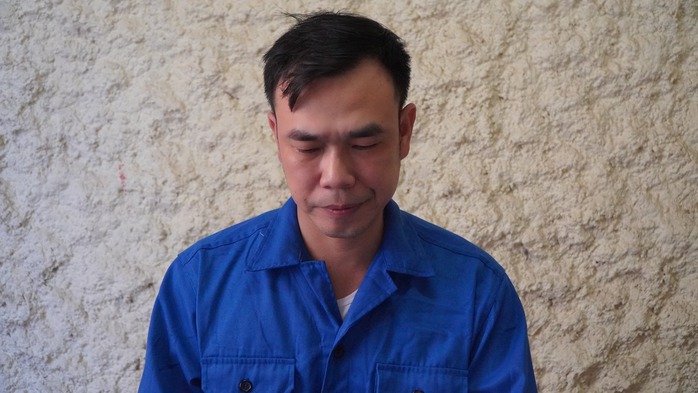 Nguyễn Mạnh Tuân tại cơ quan công an. Ảnh: Công an cung cấp
