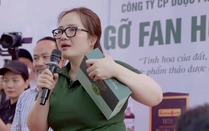 Doanh nhân Hoàng Hường thường xuyên quảng cáo không đúng sự thật về các sản phẩm của công ty Ảnh: FBNV.