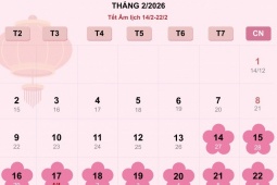 Dự kiến 22 ngày nghỉ lễ Tết năm 2026