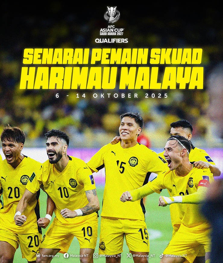ĐT Malaysia công bố đội hình tham dự vòng loại Asian Cup 2027
