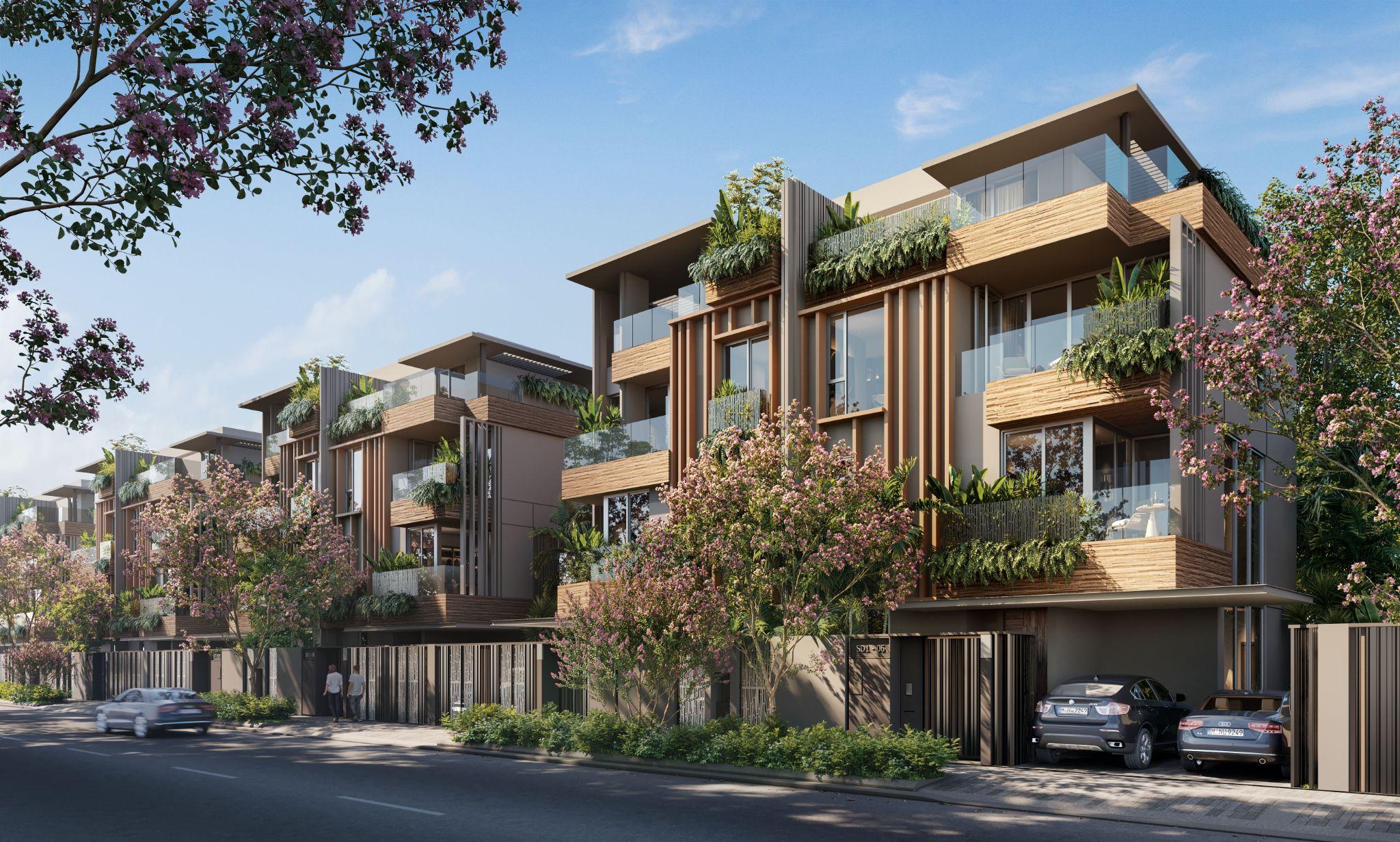 Twin Villa, biểu tượng cho sự giao thoa kết nối và riêng tư, giữa nghệ thuật kiến trúc độc đáo và trải nghiệm cộng đồng đẳng cấp, kiến tạo chuẩn sống mới tại The Fullton Edition. Ảnh: CapitaLand.