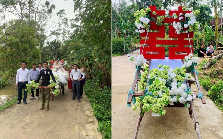 Chiếc xe hoa đặc biệt được trang trí sinh động 