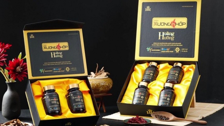2 sản phẩm thực phẩm bảo vệ sức khỏe Hoàng Hường bị Bộ Y tế xử phạt vì vi phạm quy định về quảng cáo. Ảnh: HH.