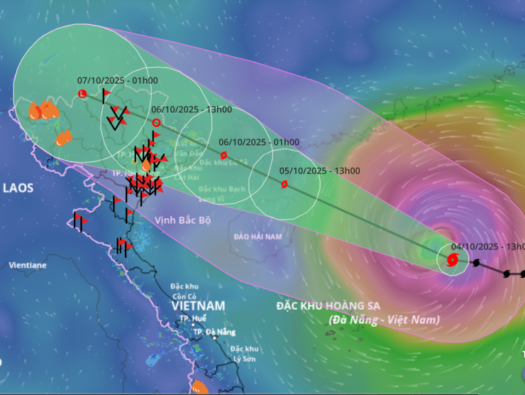 Dự báo mới nhất về đường đi của bão Matmo.