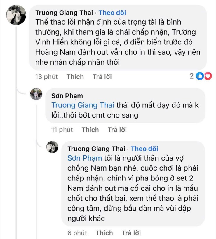 Tài khoản Truong Giang Thai là bạn thân Hoàng Nam nhưng muốn mọi chuyện lắng xuống 