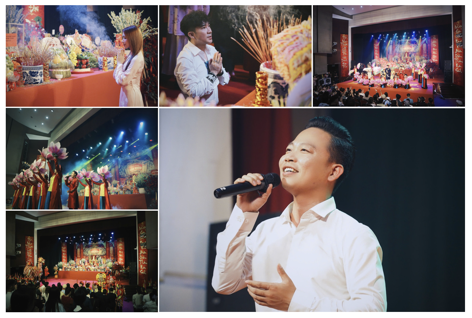 Nghệ sĩ dâng hương và biểu diễn trong chương trình.