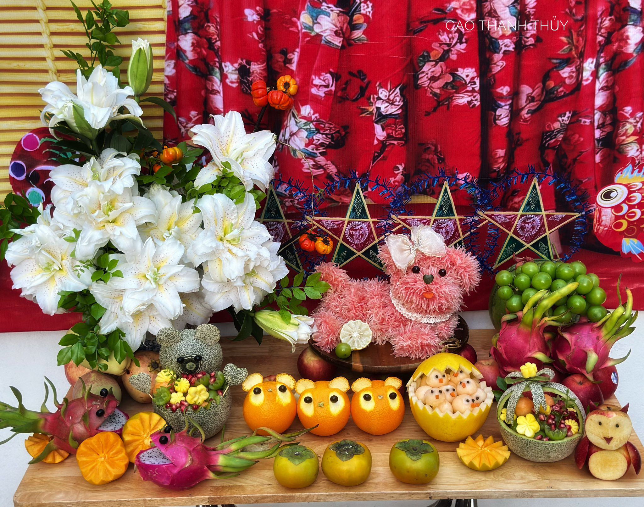 Mâm cỗ trung thu chị Thủy làm cho lớp của con trai.