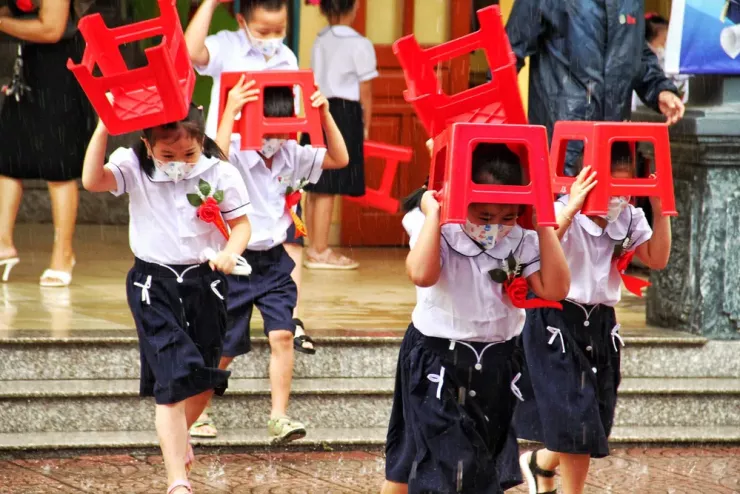 Sở Giáo dục và Đào tạo Hải Phòng yêu cầu các trường chủ động trong việc cho học sinh nghỉ học trước cơn bão số 11. Ảnh: NS