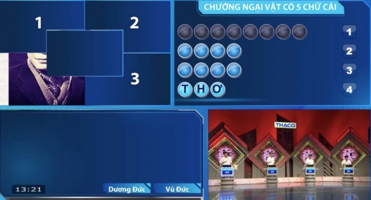 Vũ Đức nhấn chuông sớm nhất trả lời từ khóa cần tìm.