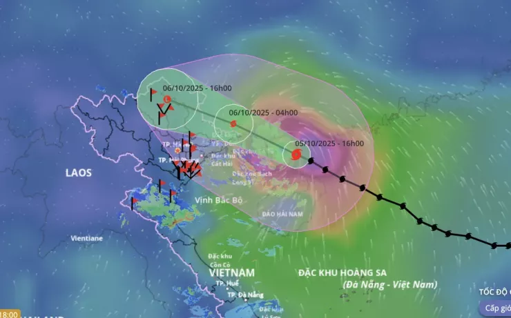 Dự báo hướng di chuyển và vùng ảnh hưởng của bão số 11.