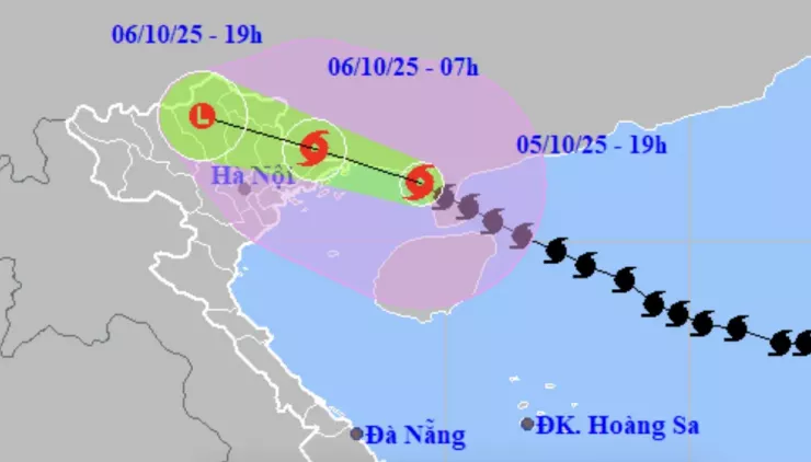 Dự báo vùng ảnh hưởng của bão số 11.