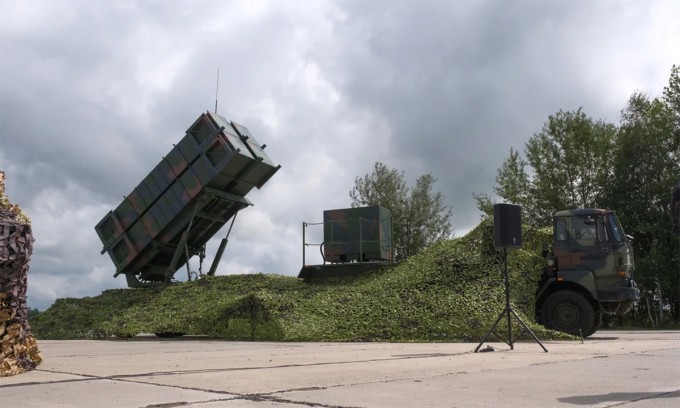 Bệ phóng Patriot được Ukraine trưng bày hồi tháng 8/2024. Ảnh: RBC-Ukraine