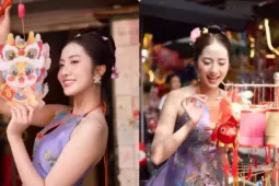 Hoa hậu Hà Trúc Linh khoe sắc trong bộ ảnh Trung thu trên phố Hàng Mã