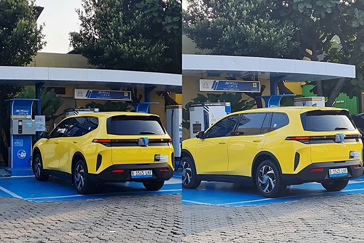 Chiếc VinFast Limo Green mang màu vàng nổi bật, chưa xuất hiện điểm khác biệt so với bản Việt Nam (Ảnh: fchridavy)