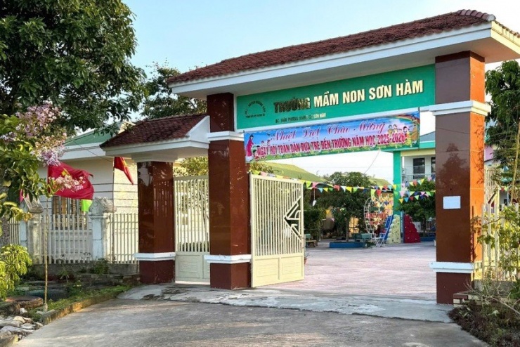 Trường mầm non Sơn Hàm nơi xảy ra sự việc.