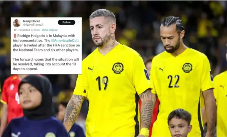 Rodrigo Holgado (19) đang đá cho America de Cali đã có mặt tại Malaysia để hỗ trợ FAM kháng án lên FIFA.