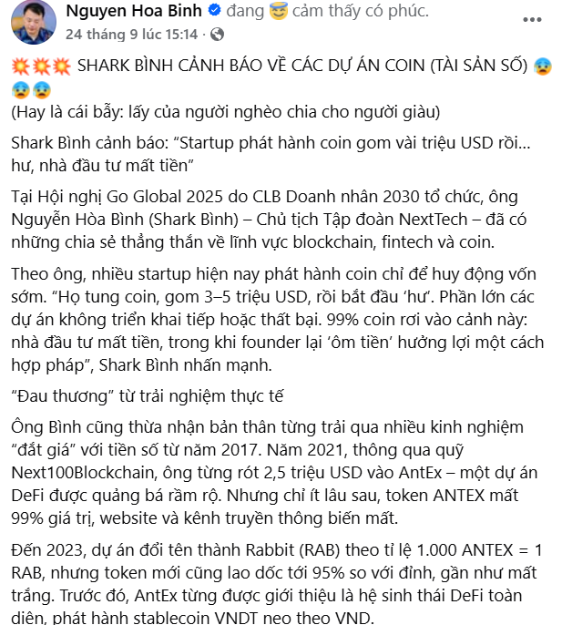 Shark Bình nói mình đã trải qua 