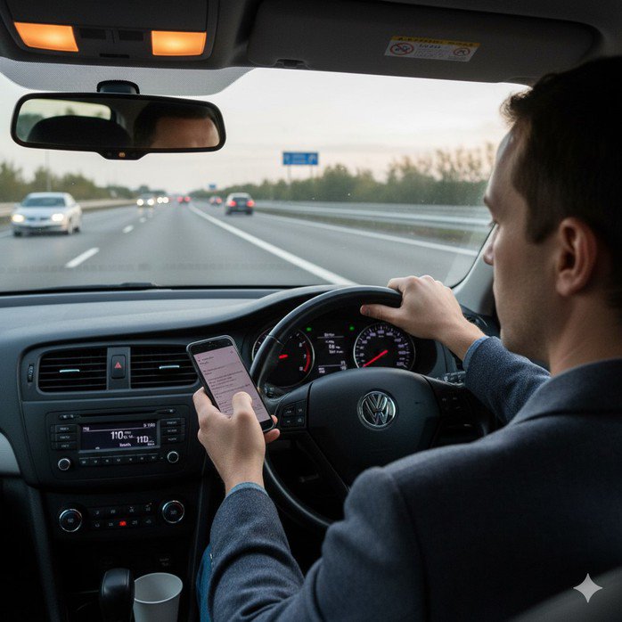 Sử dụng điện thoại khi dừng đèn đỏ, có bị phạt nguội?