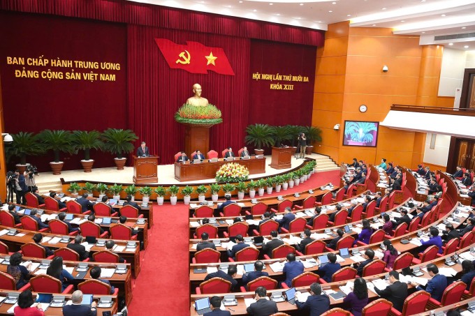 Phiên khai mạc Hội nghị Trung ương 13, sáng 6/10. Ảnh: Gia Hân