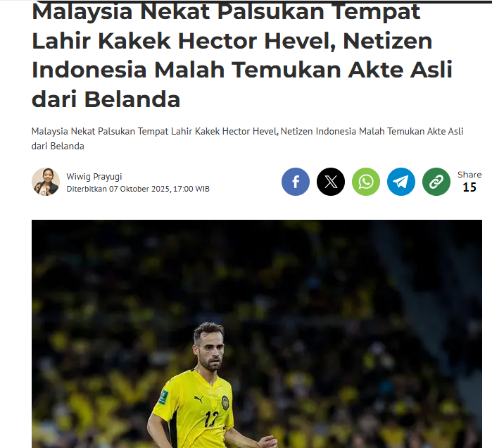 Tờ Bola xác nhận các dân mạng Indonesia đã phát hiện ra thân thế thật sự của Hector Hevel