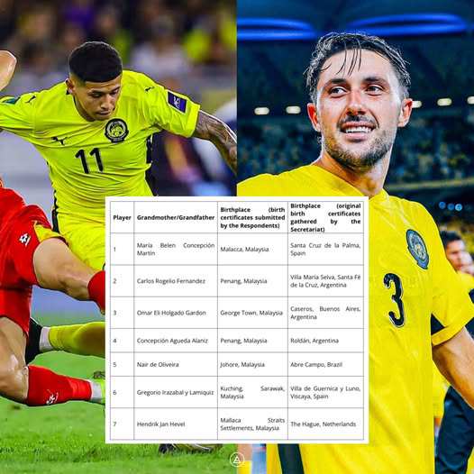 FIFA đã chứng minh đủ nơi sinh của ông/bà của 7 cầu thủ Malaysia nhập tịch, điều FAM lại không làm được
