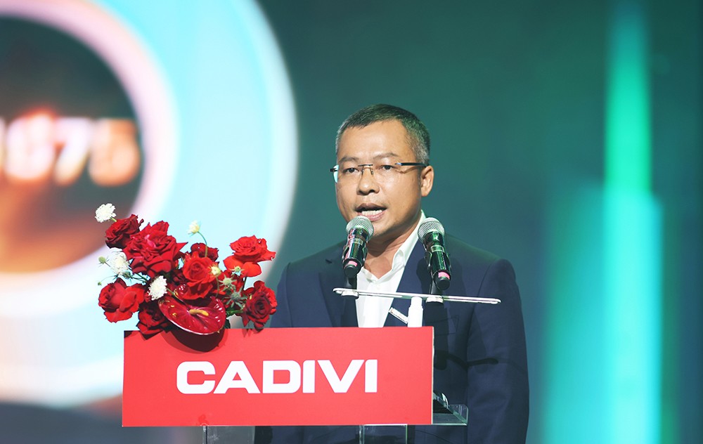 Ông Lê Bá Thọ – Chủ tịch HĐQT CADIVI chia sẻ bài phát biểu tri ân, đồng thời gửi gắm tầm nhìn và khát vọng chinh phục kỷ nguyên mới.