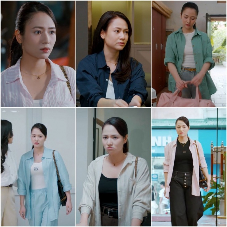 Xuyên suốt 25 tập phim, khán giả thấy diễn viên luôn trung thành với style ăn mặc này.