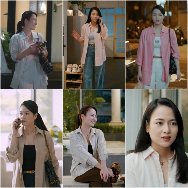 Người đẹp thay đổi nhiều kiểu dáng sơ mi và quần, tuy nhiên đều theo một cách phối đồ. Phần đông khán giả cho rằng công thức ăn mặc lặp đi lặp lại khiến nhân vật của cô thiếu sự mới mẻ. Một số nhận xét cách mix phóng khoáng này phù hợp với tính cách của vai Ngân.