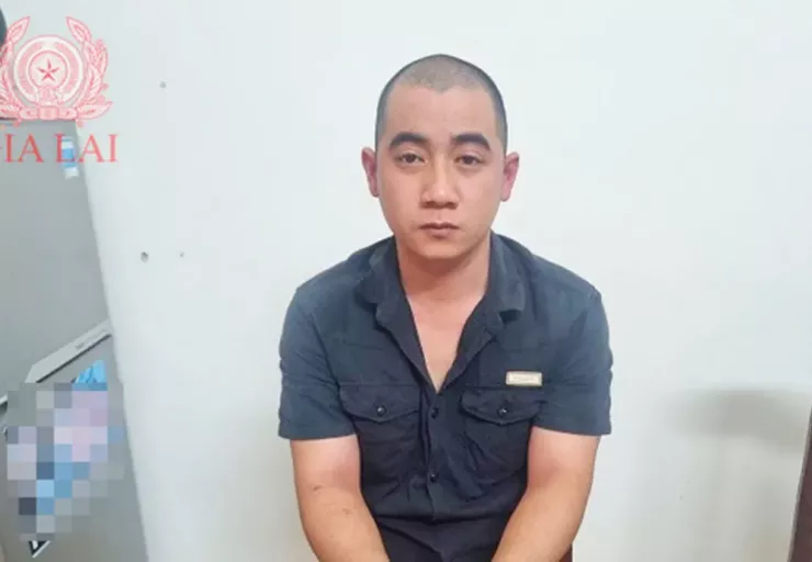 Đặng Văn Sang tại cơ quan công an. Ảnh: CA