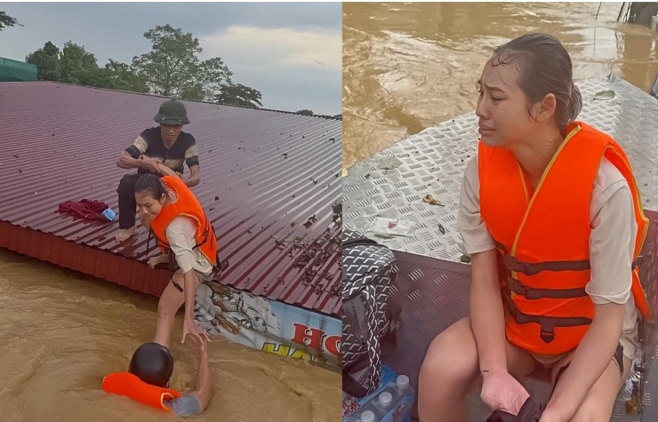 Cứu hộ người dân bị mắc kẹt tại Thái Nguyên (nguồn video: Facebook - Thái Nguyên quê tôi)