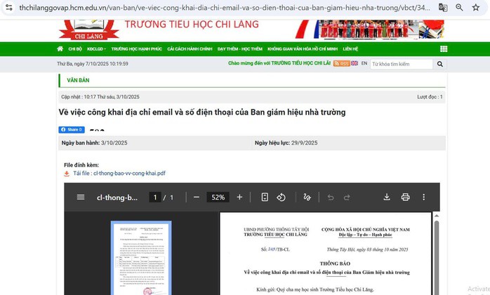 Theo Hiệu trưởng Trường Tiểu học Chi Lăng, trước đó, nhà trường đã ban hành thông báo chấn chỉnh hoạt động của Ban đại diện Cha mẹ học sinh, đồng thời công khai số điện thoại và địa chỉ email của Ban Giám hiệu để phụ huynh thuận tiện phản hồi, góp ý kịp thời
