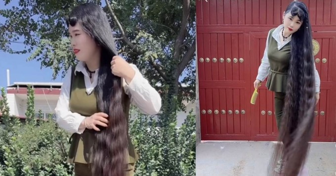 Hongyan cho biết mái tóc dài của bà ngoại đã truyền cảm hứng cho cô nuôi tóc hơn 2 thập kỷ qua.