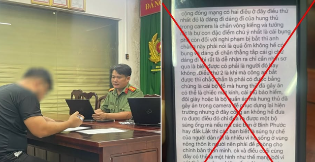 Ông N.Đ.H.V. và bài viết sai sự thật trên TikTok. Ảnh: Công an tỉnh Đồng Nai.