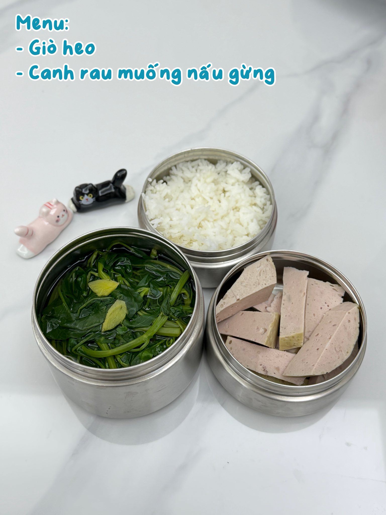 Giò heo - Canh rau muống