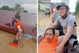 Bạn trẻ - Cuộc sống - Những cuộc giải cứu trong nước lũ Thái Nguyên