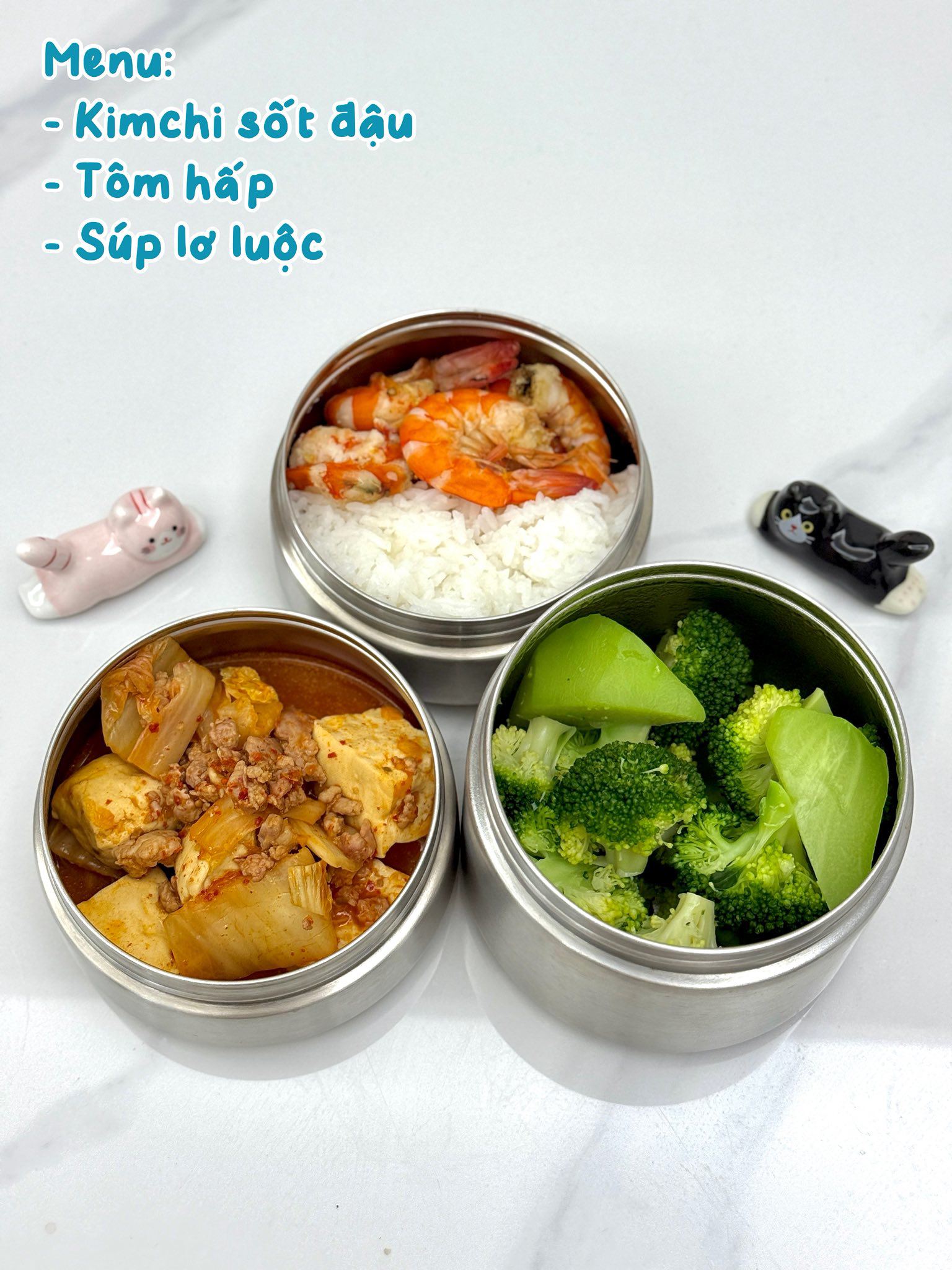 Kimchi xốt đậu - Súp lơ luộc