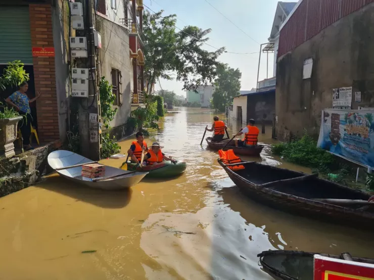 Hiện Thái Nguyên có khoảng hơn 70.000 nhà đang ngập trong lũ lịch sử. Ảnh: AH