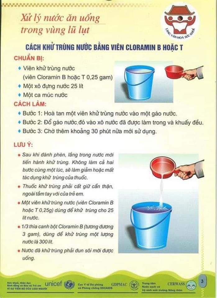 Người dân vùng lũ cần làm sạch nước sinh hoạt thế nào? - 3