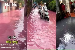 Chủ tịch Hà Nội yêu cầu kiểm tra thông tin nước màu đỏ lạ tràn vào nhà dân